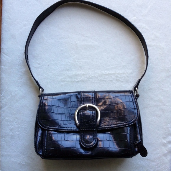 Faux alligator black purse.