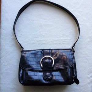 Faux alligator black purse.