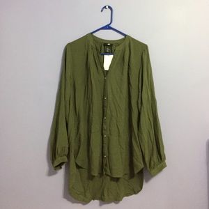 SOLD Navy Green Oversized Top