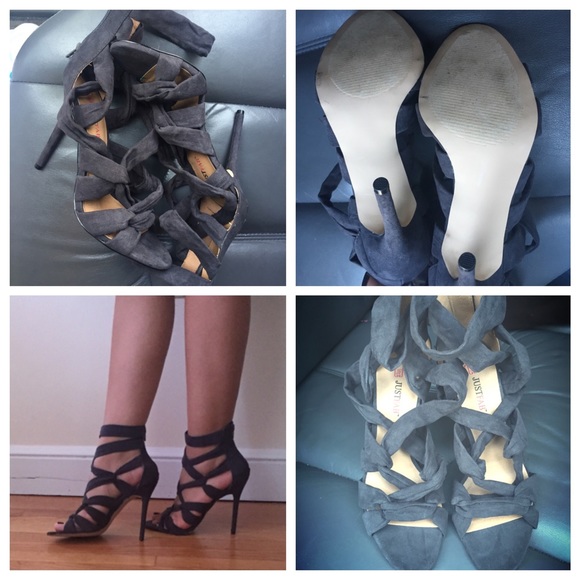 Gray high heels sandals. Size US7. Eu 37.5