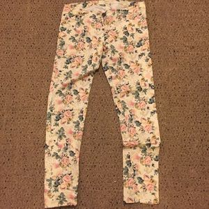 Floral print skinny jeans