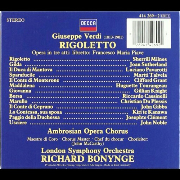 Verdi rigoletto CDs.. New - Picture 2 of 2