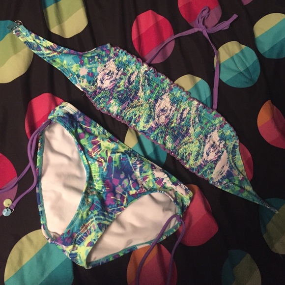 2 piece tye dye bathing suit