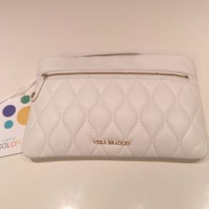White Leather Vera Bradley Clutch