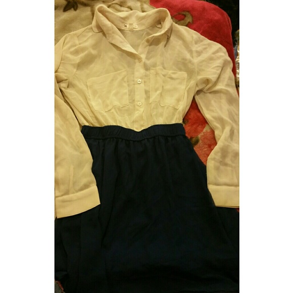 Creame nude and navy blue