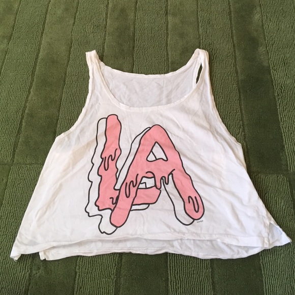 Brandy Melville Cropped "LA" Tank Top
