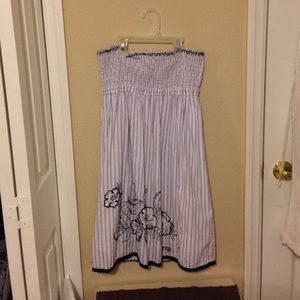 Strapless striped Salt Life sundress w flowers