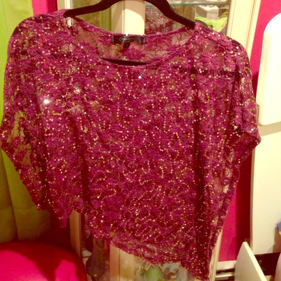 ☀️Purple sparkle glam top