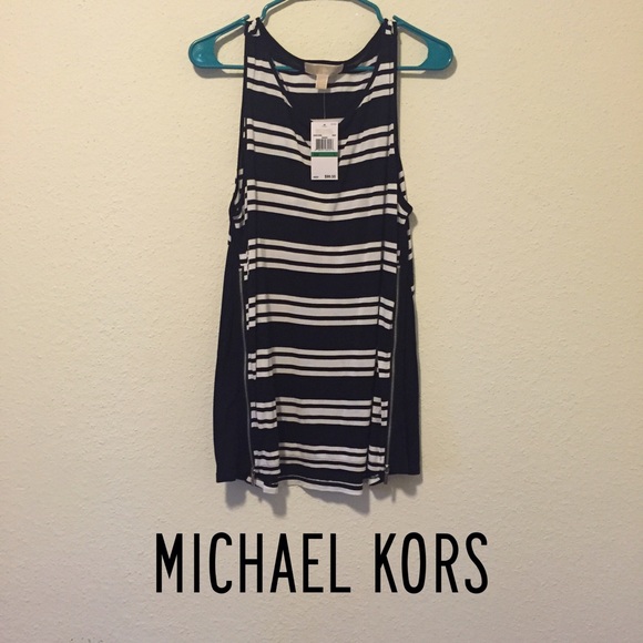 Michael Kors Sleeveless Striped Tee NWT