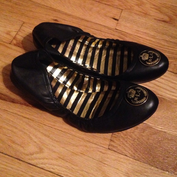 Ralph Lauren Black Flats! - Picture 1 of 2