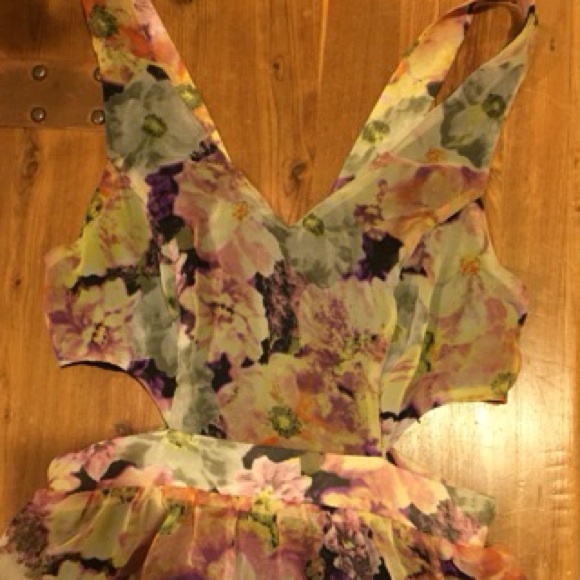Cutout floral dress