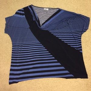 Blue and black stripes top