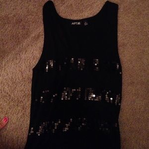 Black sequin tank top