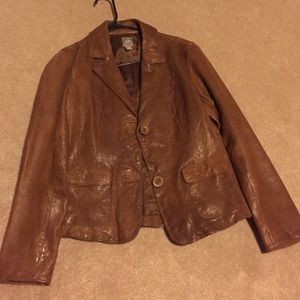 Brown leather jacket