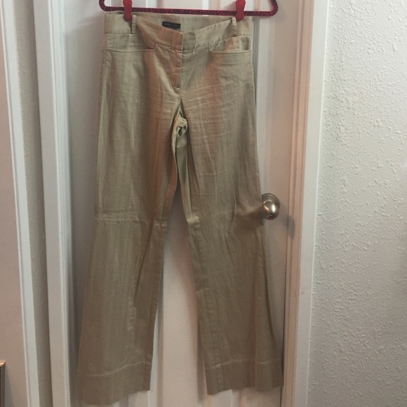 BCBG cream pinstripe pants
