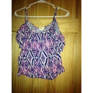 Printed Cold Shoulder Top