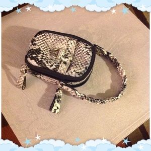 Faux Snakeskin Wristlet