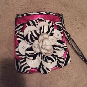 Hot pink/zebra cross body bag