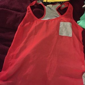 Red and grey pocket tank