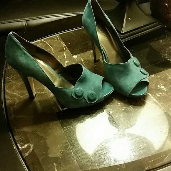 Teal Suede Nine West Heels