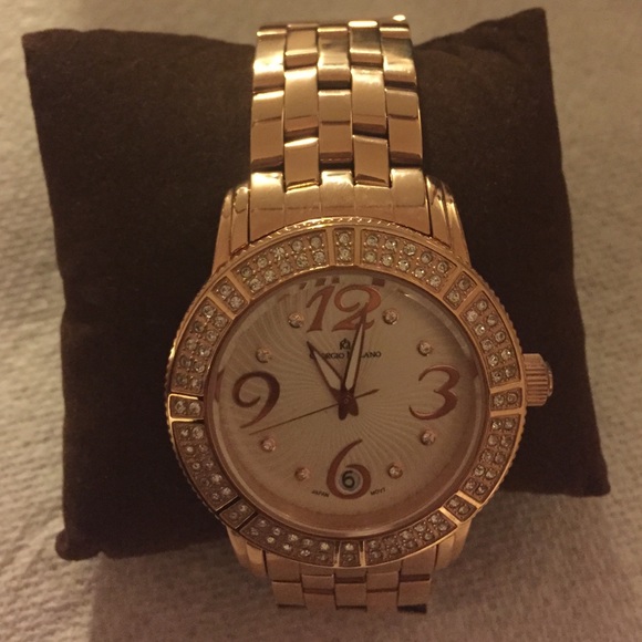 Stainless steel rose gold and white watch