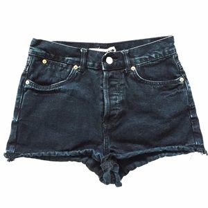 ❌SOLD❌ Topshop Black Denim High Waist Shorts, Sz 4