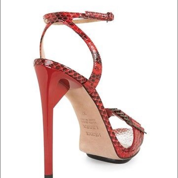 💥Host Pick🎉Herve Leger Crimson Snake Sandals - Picture 2 of 4