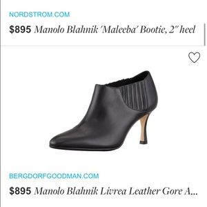 Manolo Blahnik Livrea Leather Gore Ankle Bootie