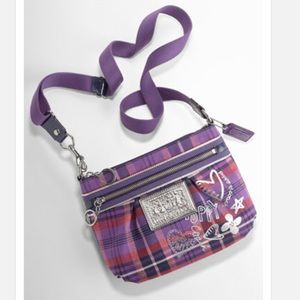 Coach Poppy Tartan Swingback Purse