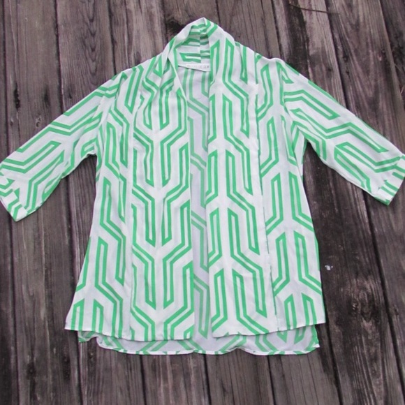 Peach Love Cream California geometric cardigan