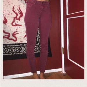 Girls Maroon jean pants