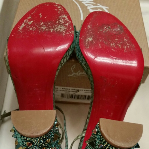 ***SOLD***Louboutin Au Palace Python Sandals - Picture 2 of 4
