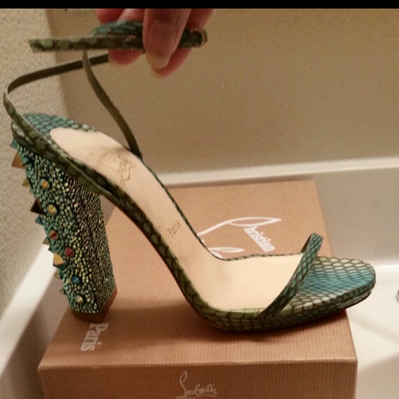 ***SOLD***Louboutin Au Palace Python Sandals - Picture 3 of 4