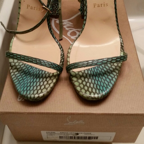 ***SOLD***Louboutin Au Palace Python Sandals - Picture 4 of 4