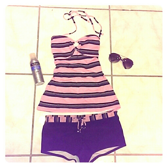 Pink and black Swimwear Set