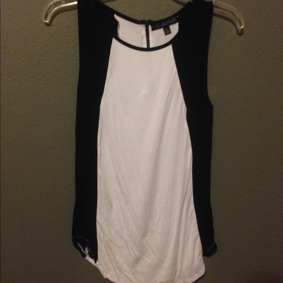 edgy black and white tank top/ muscle tee