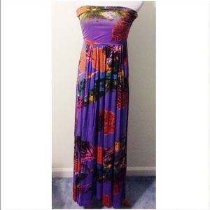 Purple Strapless Maxi dress