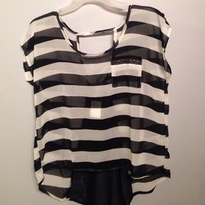 Striped sheer top