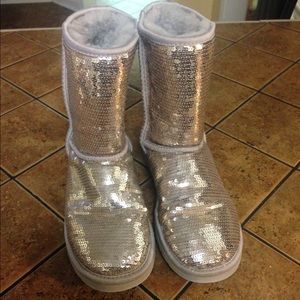 Silver sequin UGG boots
