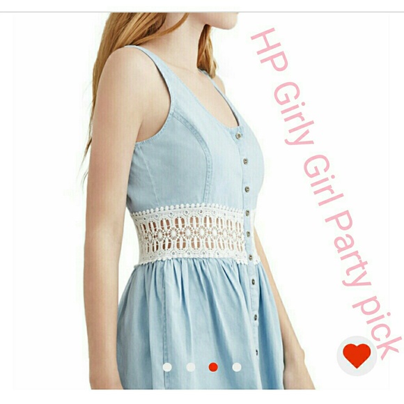 Chambray and lace dress
