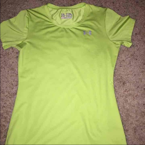 lime green UA fitted shirt
