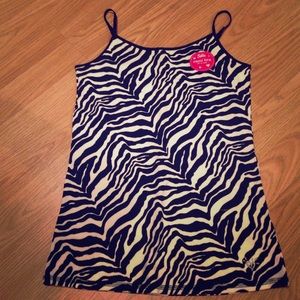 Black and white zebra striped camisole