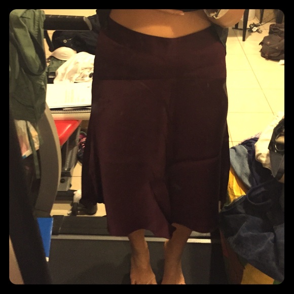 NWT Banana Republic 100% Silk Skirt in Maroon Sz 0