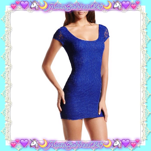 NWT💙Blue All Lace Body Con Dress💙Charlotte Russe - Picture 1 of 4