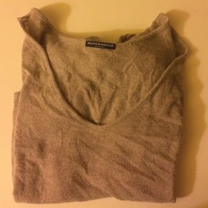 slouchy brandy light tan colored Vneck sweater