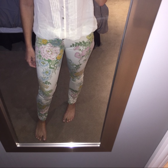 Skinny Paige Denim Floral Print Sz 25