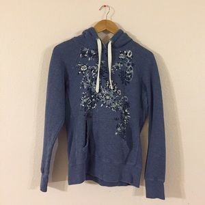 H&M Bluish Purple Floral Design Hoodie