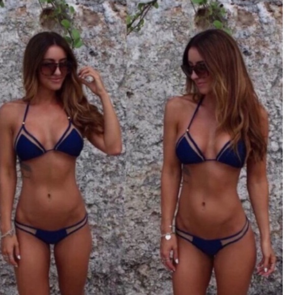 Navy Blue Bandage Mesh Bikini in S,M,L 💠 Ella 💠 - Picture 2 of 3
