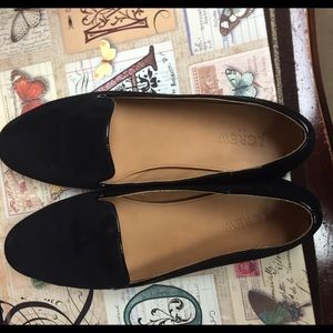 Black suede flats