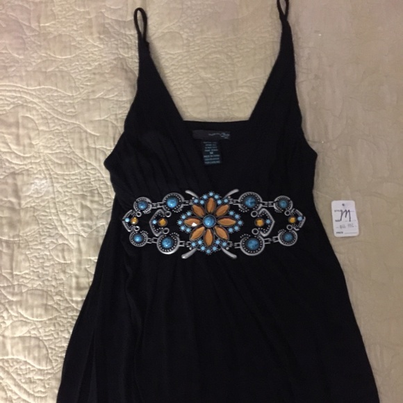 Black embellished top